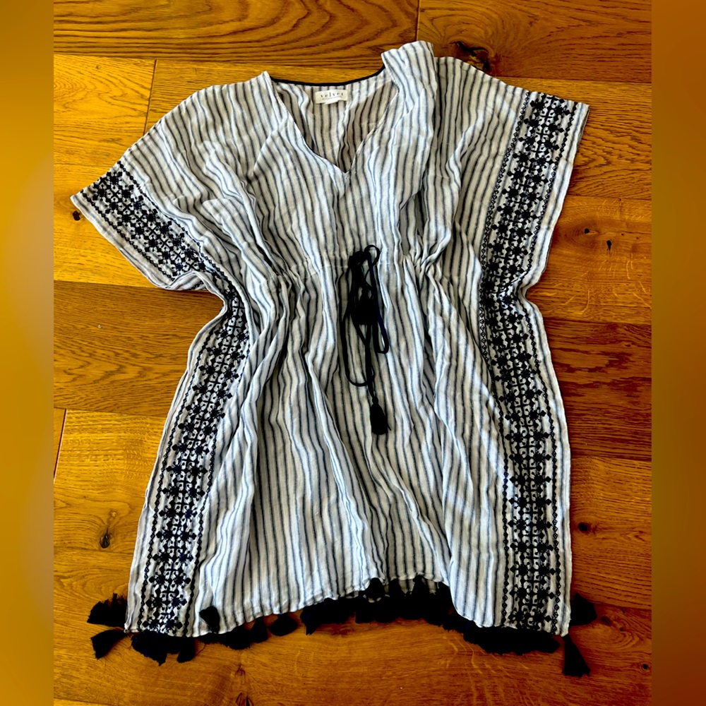 Velvet by graham and spencer coverup with tassels, xs/s
